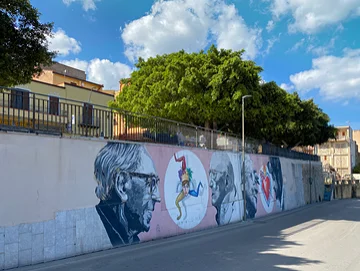 Altavilla Milicia - Wandbild Battiato-Camilleri