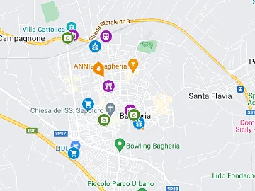 Sicily - All in one Place - Bagheria - Old town - Map