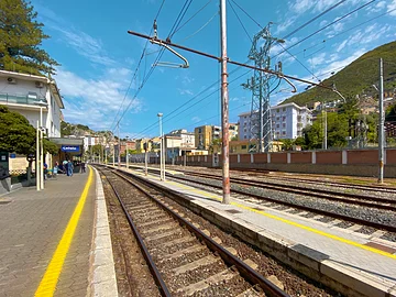 Ein Bahnsteig des Bahnhofs von Cefalù