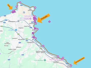 Bildschirmfoto von Google Maps das Details einer selbstorganisierten Bootstour zeigt.