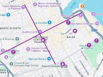 Karte auf Google Maps der Parks in Palermo
