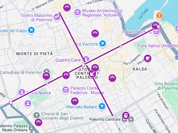 Karte auf Google Maps der Aussichtspunkte Palermos