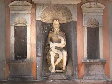 Der Genius Loci 'Genio del Garraffo o Palermo lu Grandi' im Stadtviertel La Loggia von Palermo.