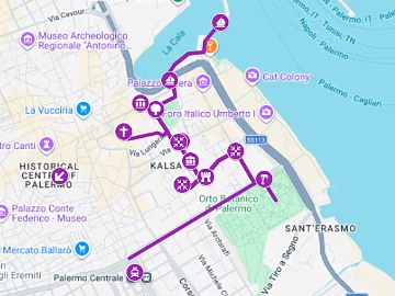 Karte auf Google Maps für das Altstadt-Viertel 'Kalsa'