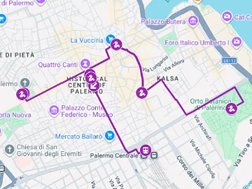 Karte auf Google Maps zur Entdeckung des Schutzgeistes von Palermo