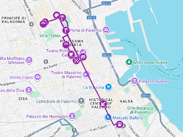 Karte auf Google Maps durch das noble Viertel Libertà in Palermo
