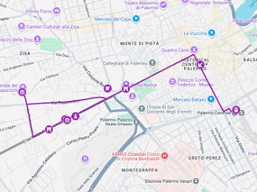 Karte auf Google Maps für die Spuren der Normannen in Palermo