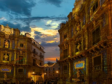 Palermo ◑ Winter-Lichter - Quattro Canti