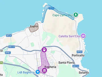 Bildschirmfoto von Bagheria auf Google Maps