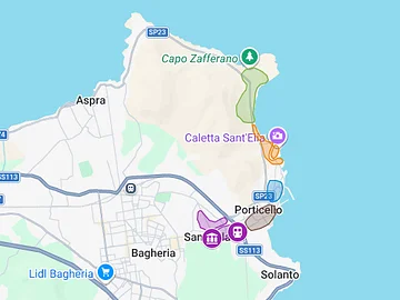 Bildschirmfoto von Santa Flavia auf Google Maps