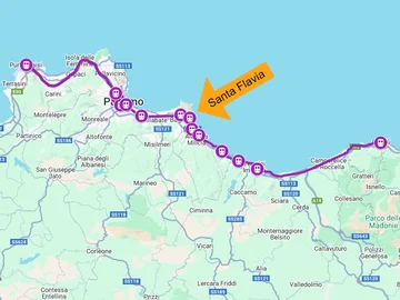 Sizilien konzentriert - Zugverbindungen - Karte