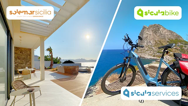 Das Bild symbolisiert die Miete von Fahrrädern von Sicula Bike für bestimmte Ferienwohnungen von Solemar Sicilia.