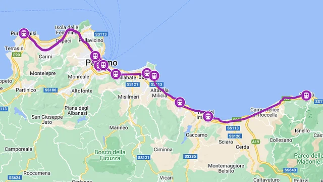 Sizilien mit dem Zug - Trenitalia Zugnetz