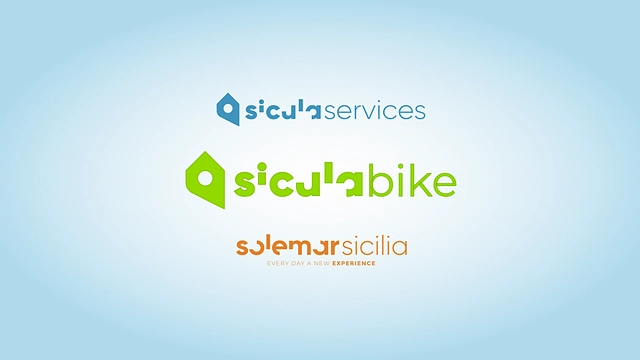 Das Bild symbolisiert die Zusammenarbeit von Sicula Bike, Sicula Services, Solemar Sicila und Sizilien konzentriert.