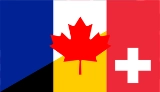 Drapeaux - France - Belgique - Suisse - Canada
